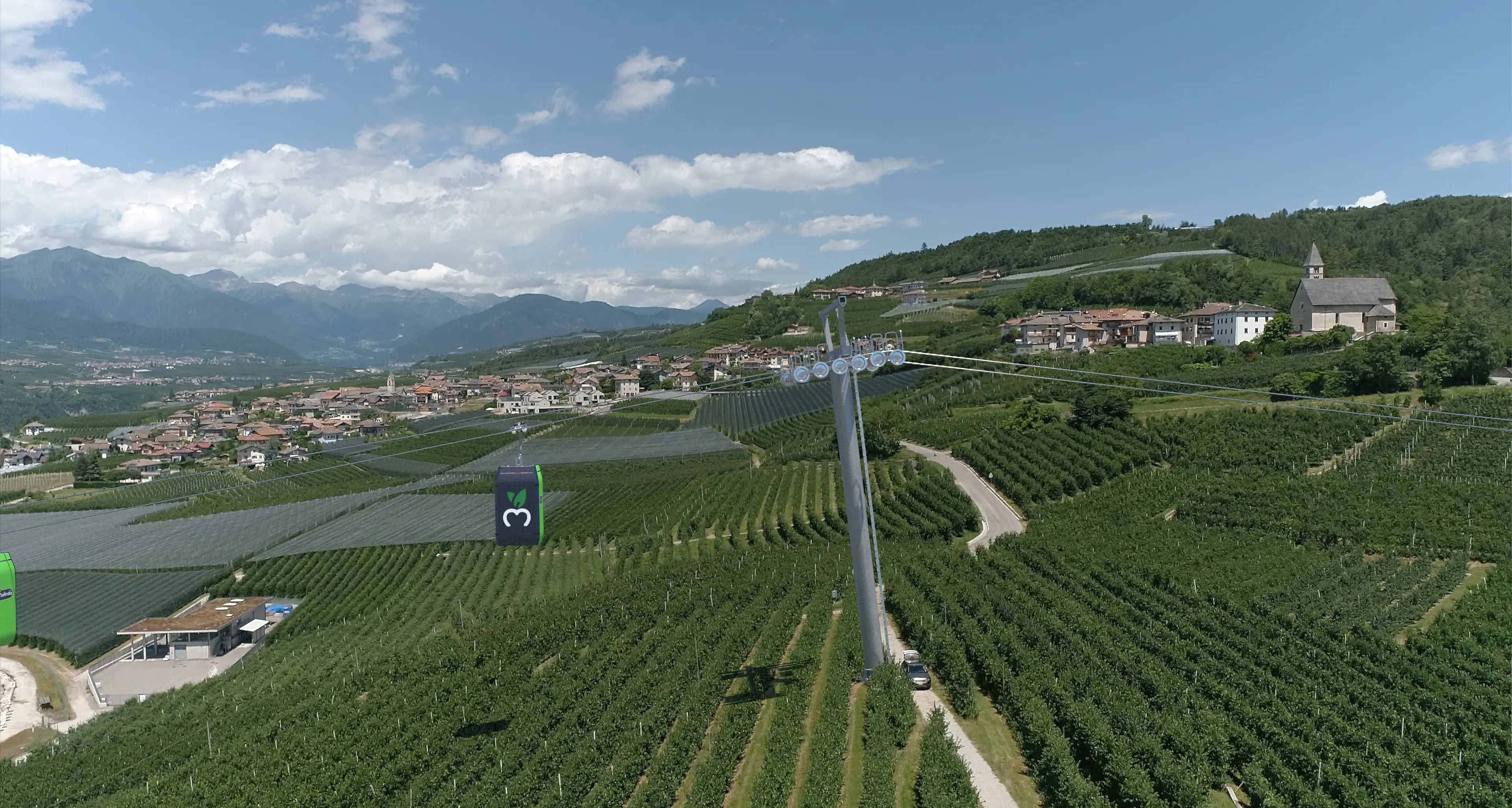 In Val di Non la funivia sostituirà i camion per il trasporto delle mele