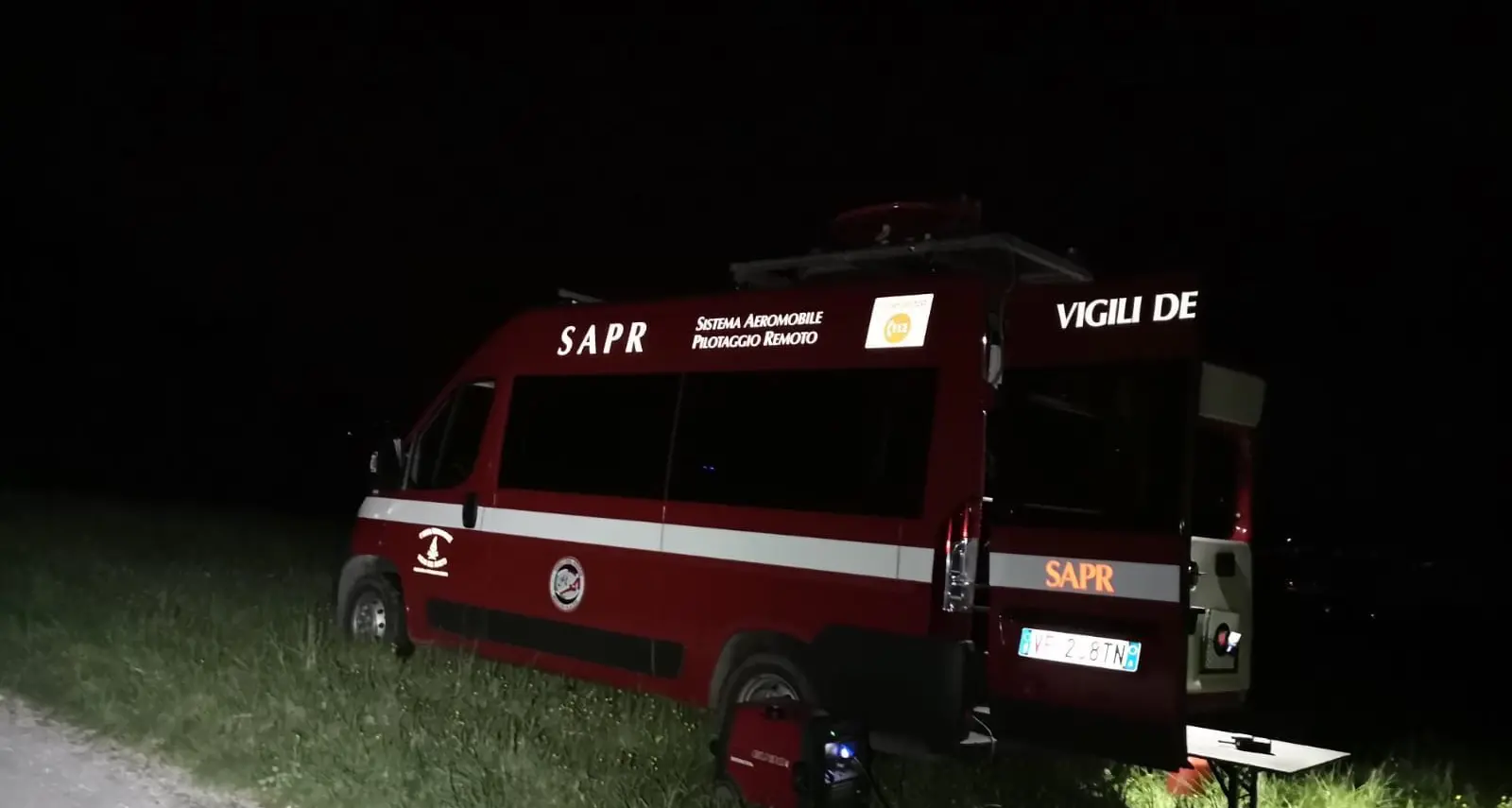 Levico, persona scomparsa ritrovata in piena notte grazie alla termocamera del drone