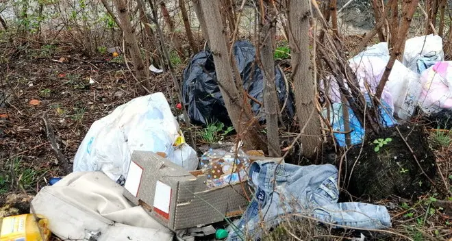 Getta i rifiuti nel campo del vicino
