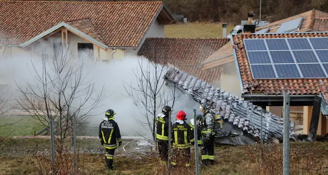 Incendio in un agritur di Terlago
