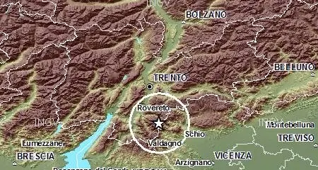 Terremoto di magnitudo 2.4 in Vallagarina