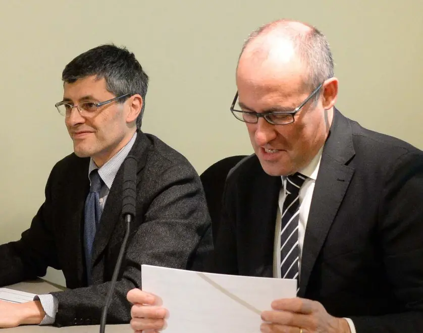 Paolo Nicoletti Direttore generale della Provincia Ugo Rossi Presidente Giunta Provinciale Assessore Olivi Vice Presidente Giunta Provinciale Incontro con le parti sociali e il presidente della Giunta