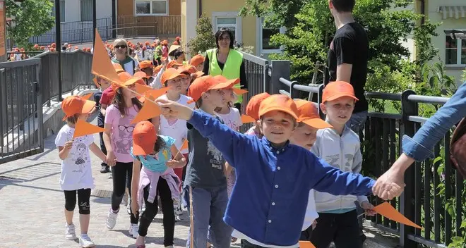 Meano, successo per il «Pedibus»