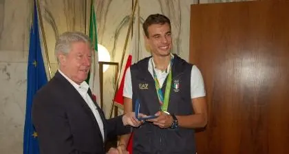 Giannelli premiato in Comune a Bolzano