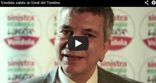 Videolettera di Vendola al Trentino, per ringraziare i Verdi altoatesini