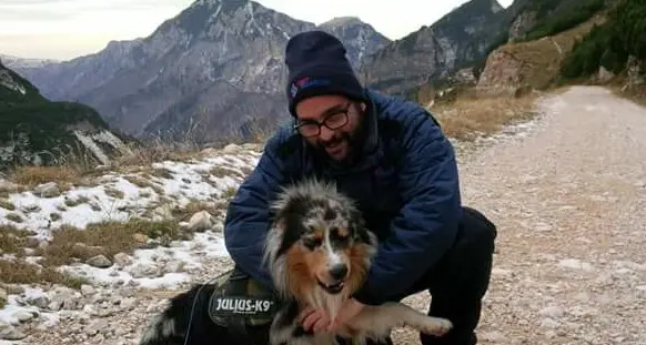 Il cane “Crazy” recuperato in un dirupo