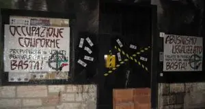 Trento, manifesti di Giovane Italia al centrosociale Bruno: \"Basta connivenza\"