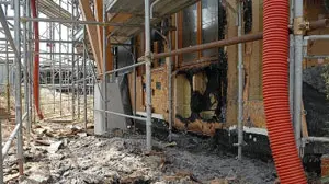 La scuola devastata a Noriglio