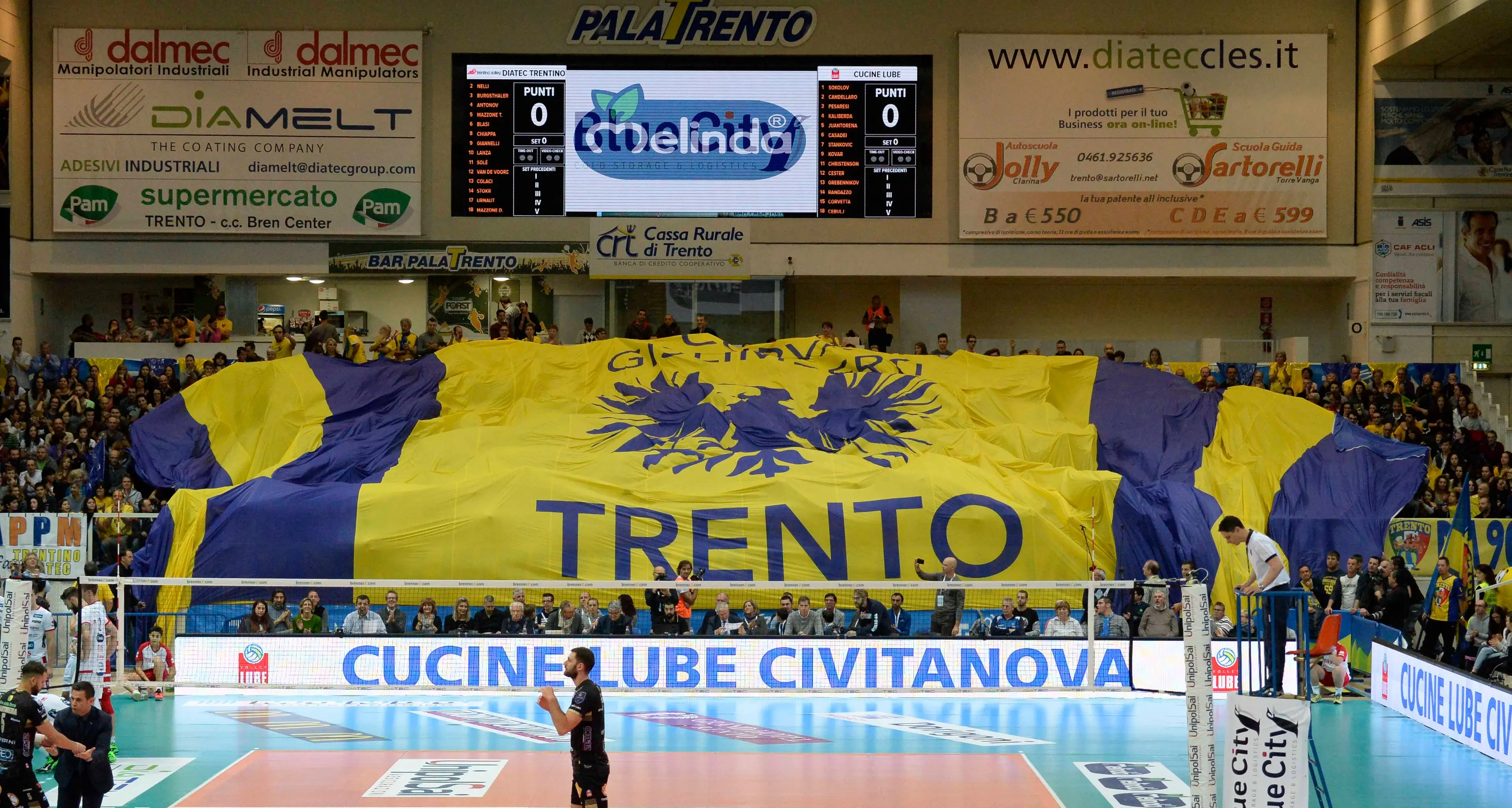 PalaTrento, 17.000 spettatori in 5 partite per la Diatec
