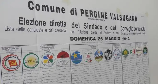 Pergine, crollo dell'affluenza