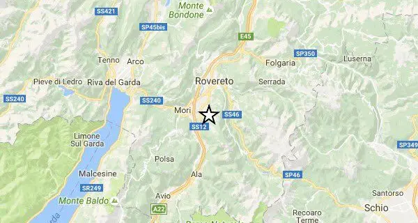 Terremoto di magnitudo 2,9 in Trentino