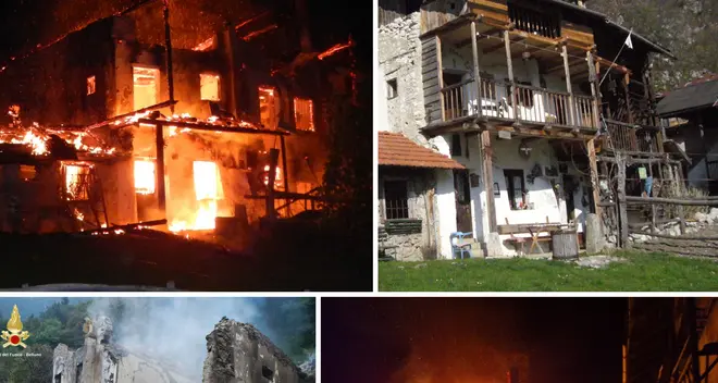 La fiamme distruggono la casa di Taufer