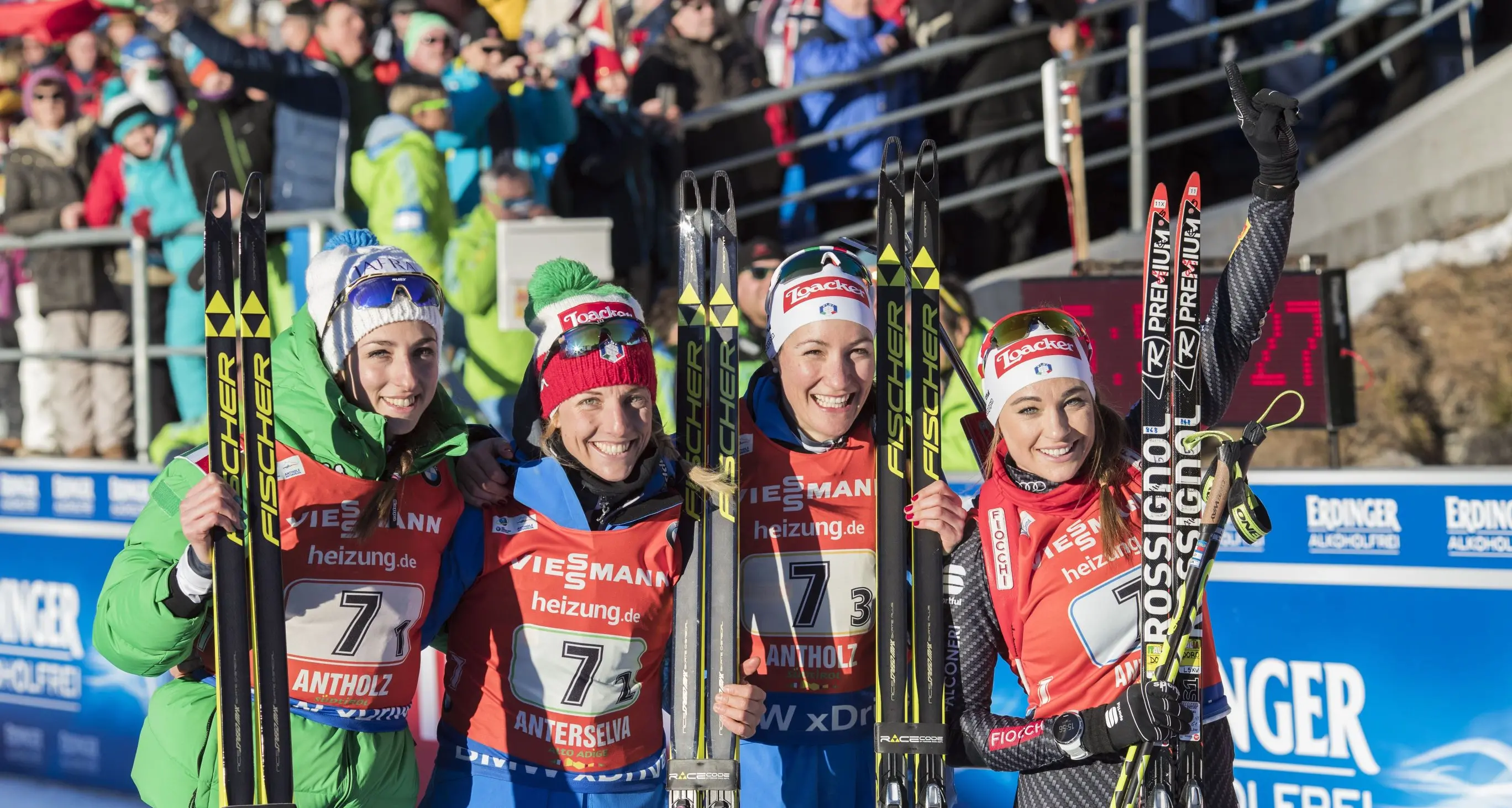 La staffetta azzurra femminile è terza ad Anterselva