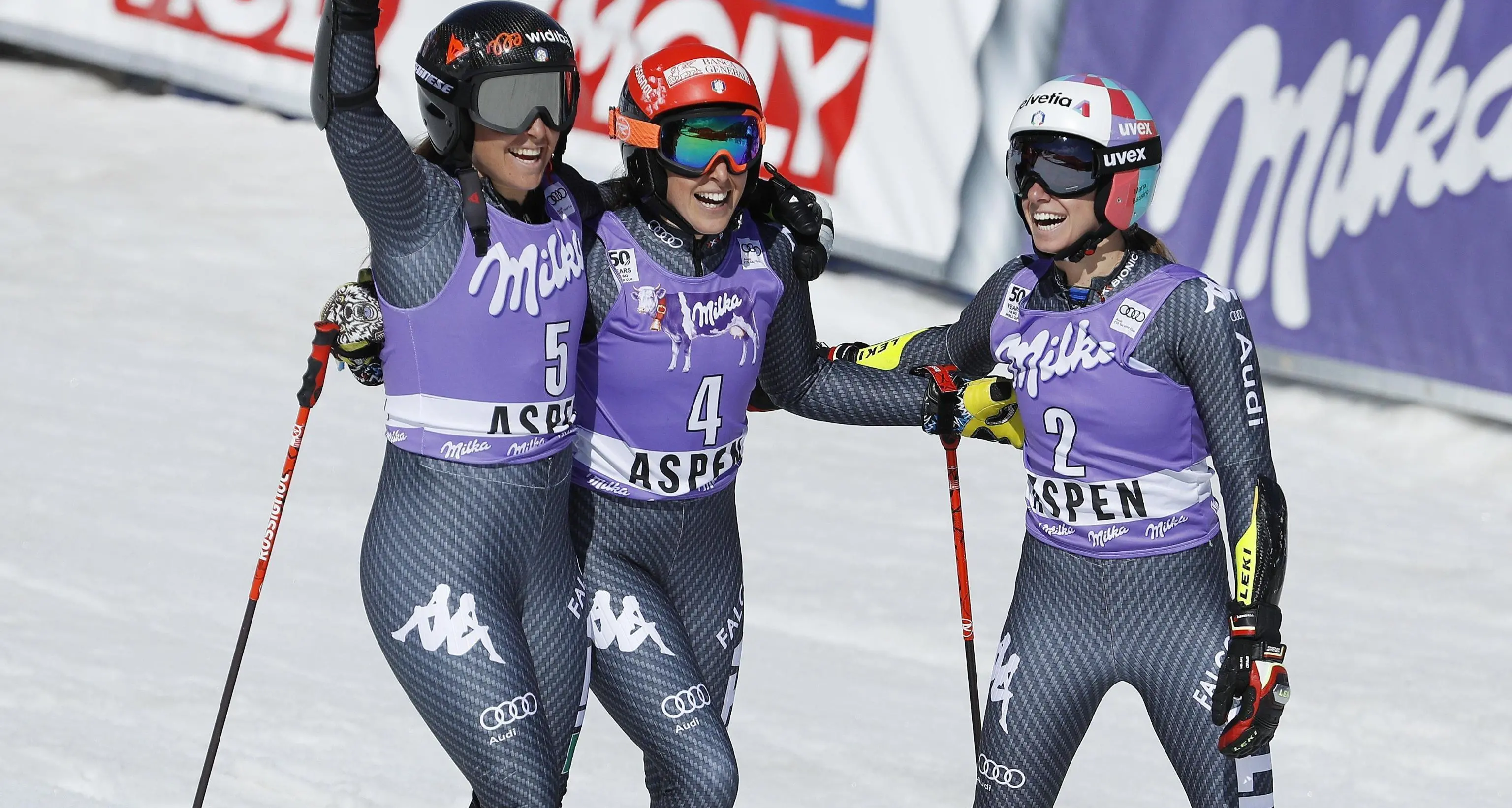 Nello slalom gigante femminile di Aspen torna la \"valanga rosa\" con uno storico tris
