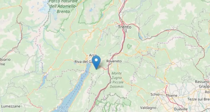 Scossa di terremoto di magnitudo 3.1 in Trentino
