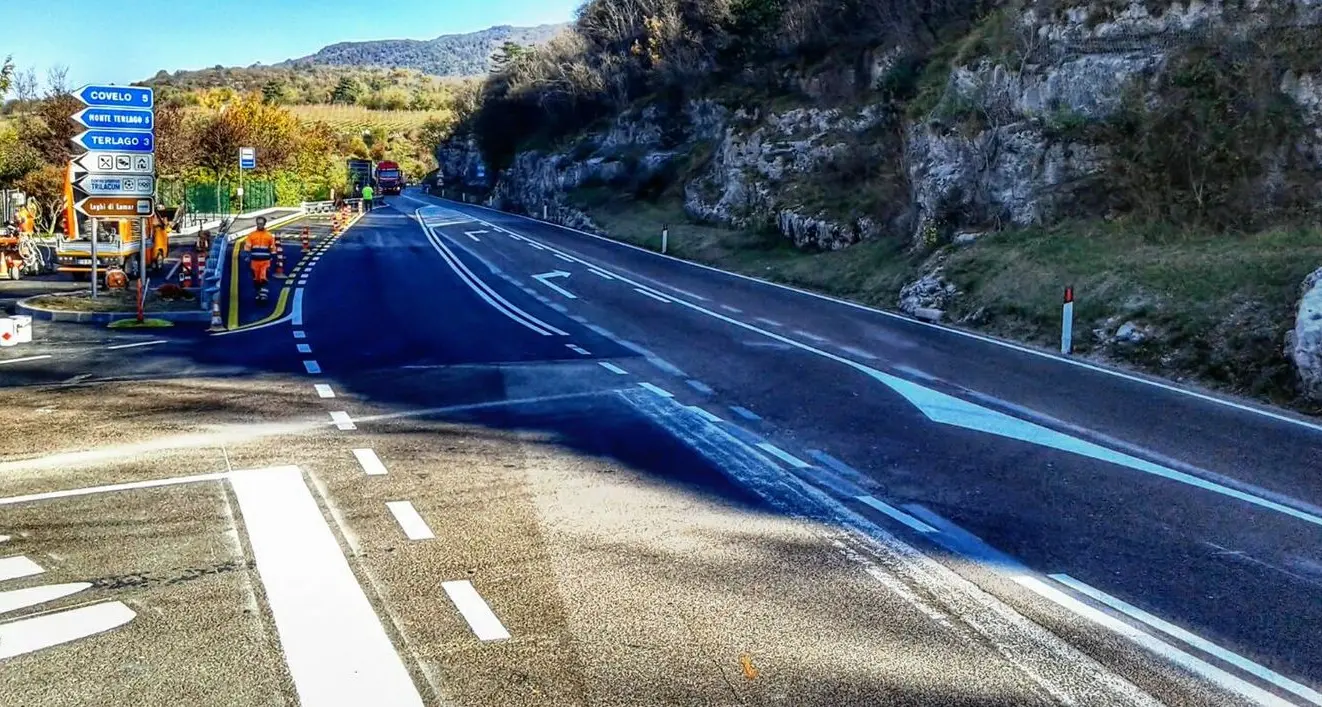 Terlago, aperta la corsia di immissione sulla statale