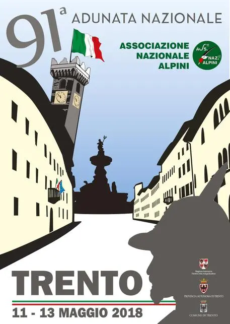 Trento, manifesto ufficiale della 91/a Adunata nazionale degli alpini.