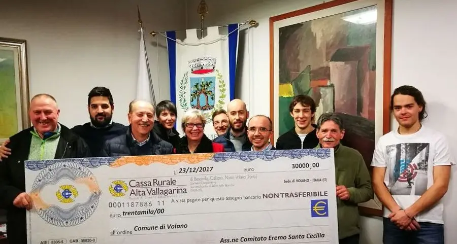 Volano, il Comitato dona 30 mila euro