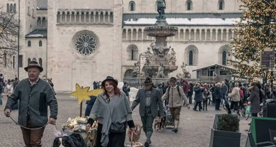 I bovari svizzeri star ieri in centro storico