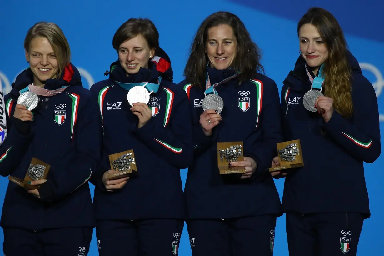 Olympics winter games PyeongChang 2018. Italy's Arianna Fontana Lucia Peretti Cecilia Maffei Martina Valcepina in Ladies 3000m ShortTrack Olympic Park 21/02/2018 Photo: Pentaphoto/Marco Trovati.