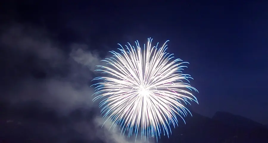 A Molveno lo spettacolo pirotecnico illumina il lago
