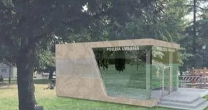 Casermetta, vetro e metallo per inserirla nel verde