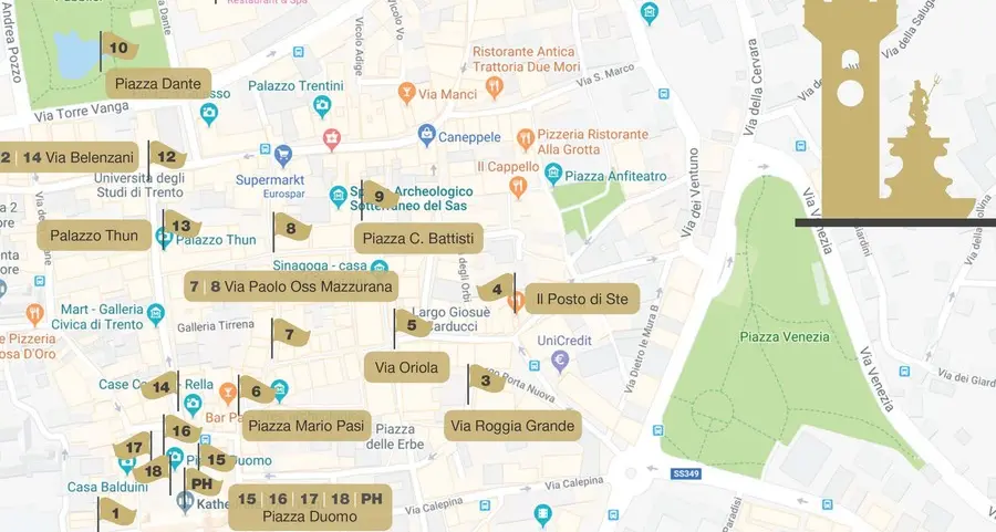 Il centro di Trento si trasforma in un campo da golf