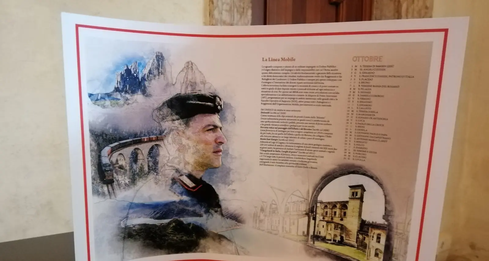Le Dolomiti sul Calendario Storico dei carabinieri