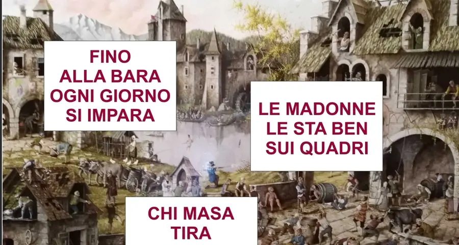 Danilo Pozzatti come Bruegel mette i proverbi in un quadro