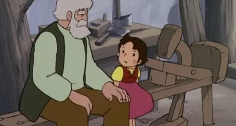 I monti spiegati dal nonno di Heidi in biblioteca