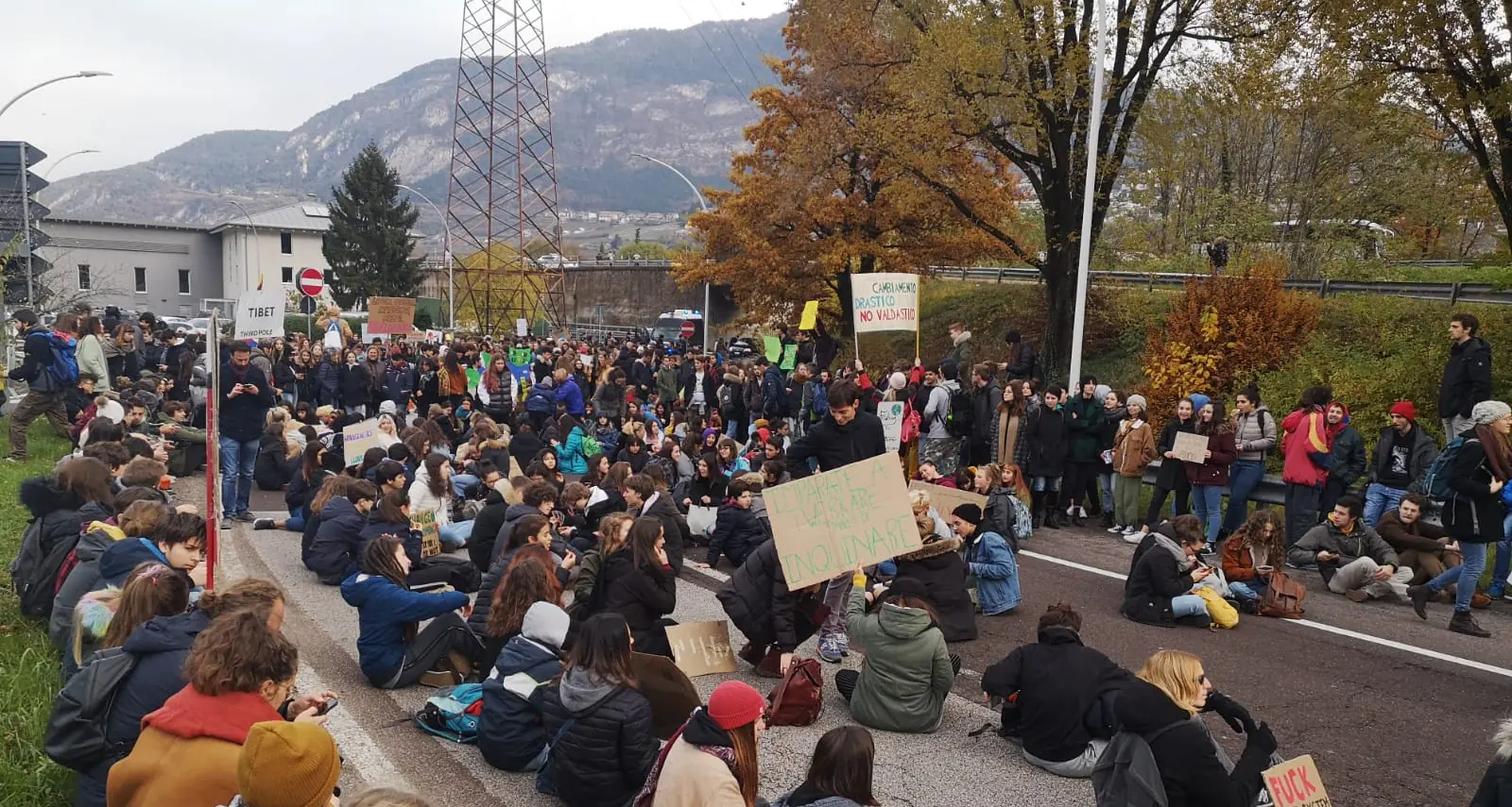 Fridays for Future, mille giovani in corteo per la città: poi tutti seduti sulla rotatoria