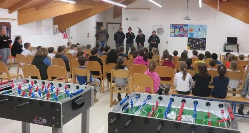 Gli alpini di Ragoli regalano “calcetti” e giochi alla scuola