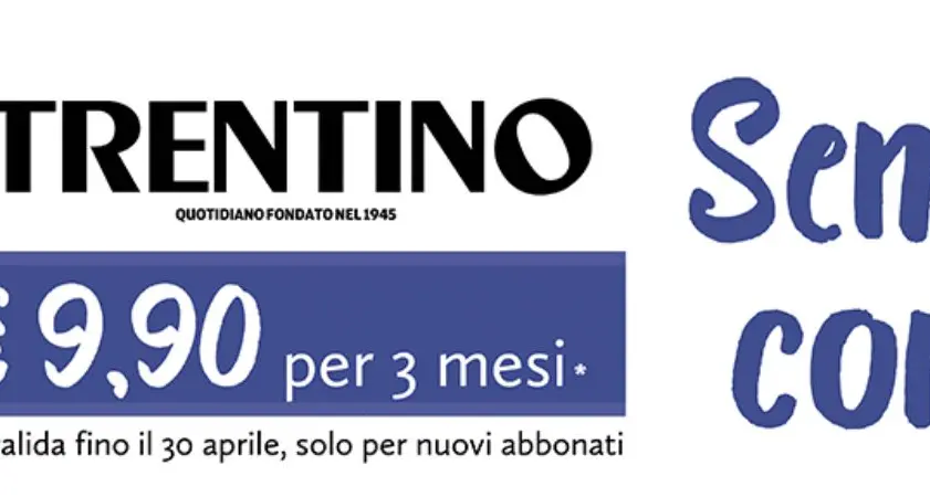 Io sto a casa... e leggo il \"Trentino\" online a 9.90 euro per tre mesi