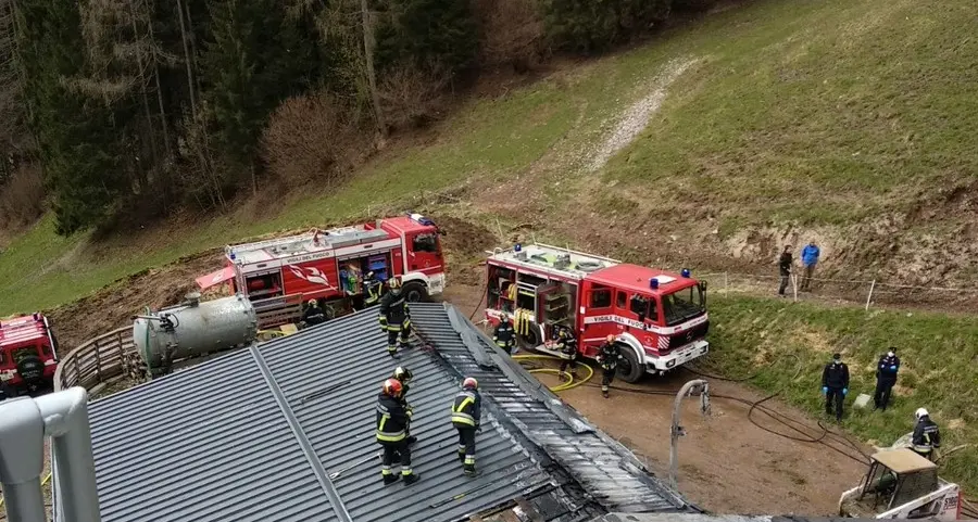 Incendio in una stalla di bovini a Transacqua