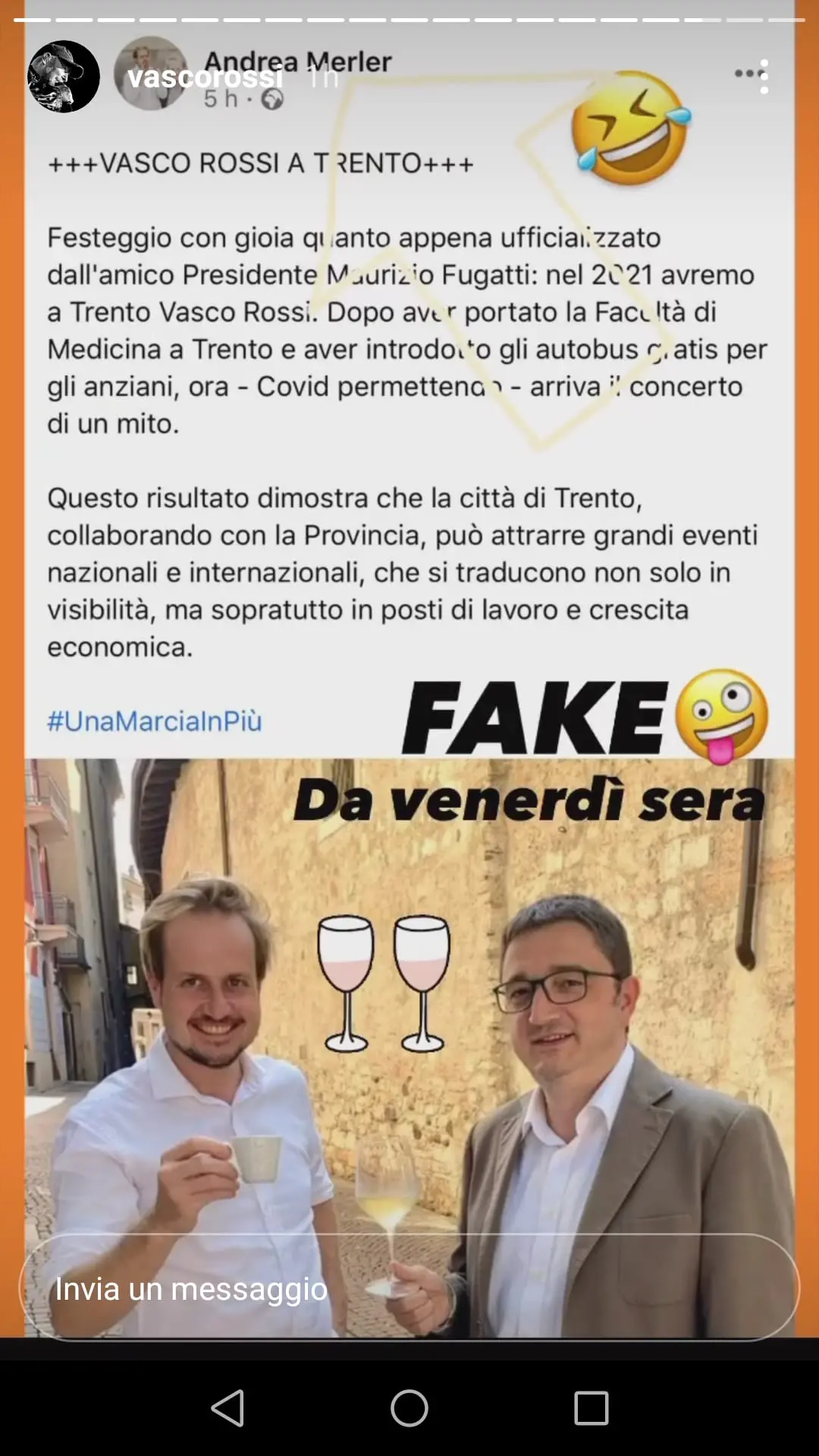 Vasco: \"Il concerto a Trento? Un fake\"