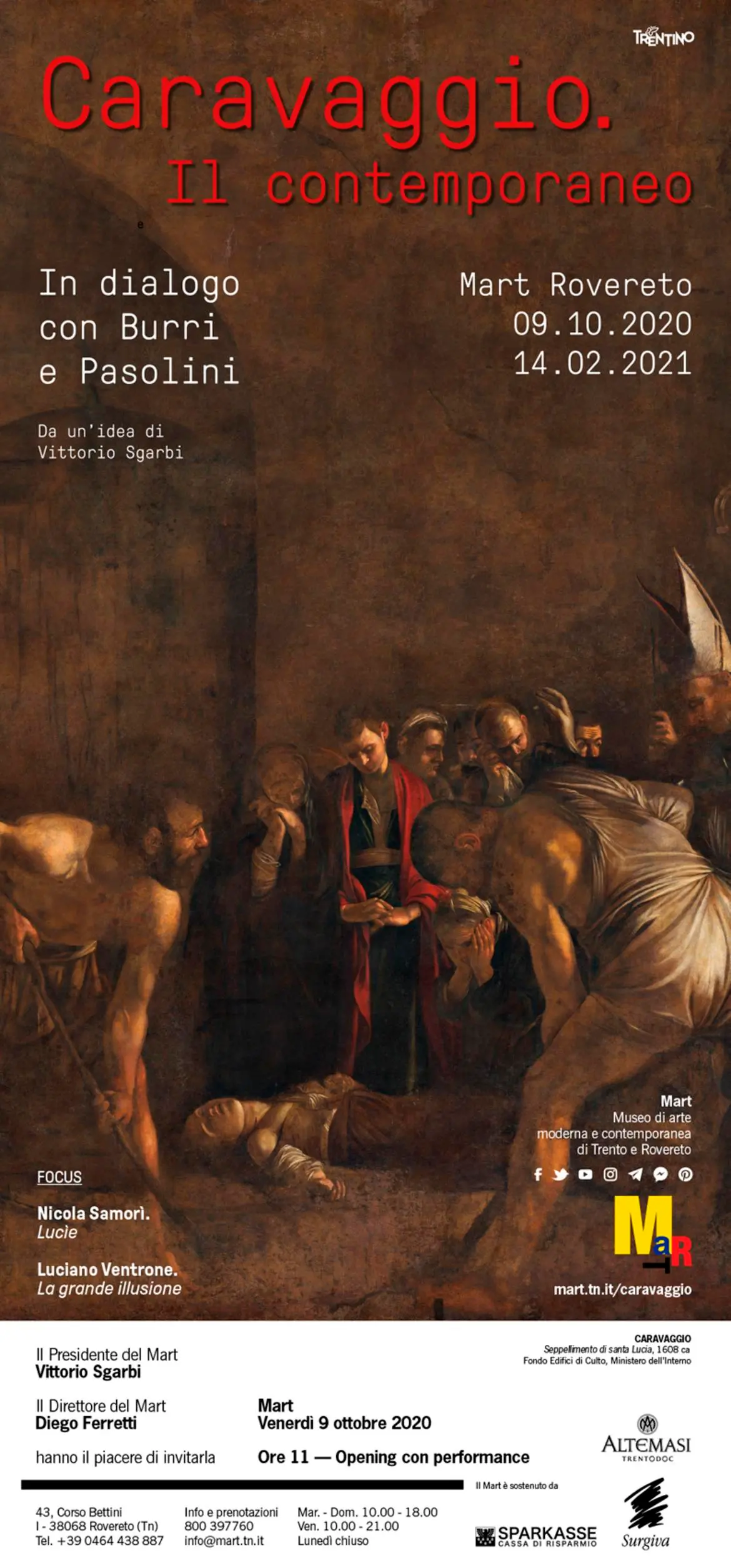 Caravaggio al Mart, venerdì 9 ottobre l'inaugurazione con ingresso gratuito fino alle 14