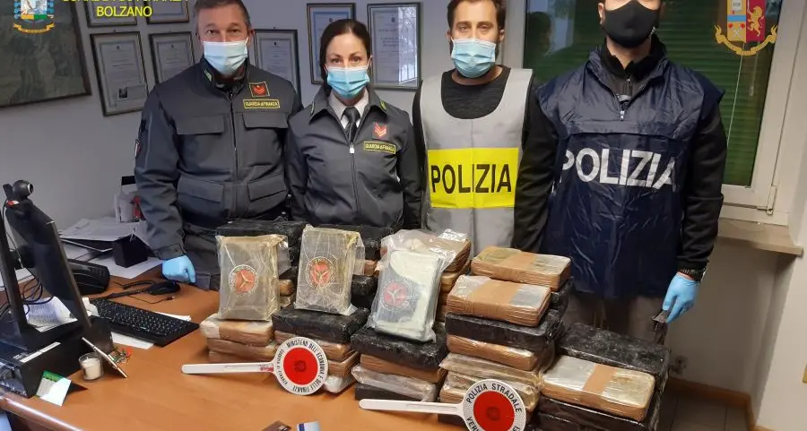 Vipiteno, sequestrati 70 chilogrammi di cocaina