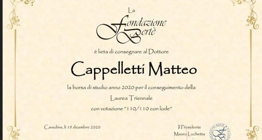 I premi della Fondazione Bertè a 17 studenti meritevoli