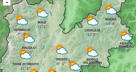 Il gelo in Trentino allenta (un po') la morsa nel weekend