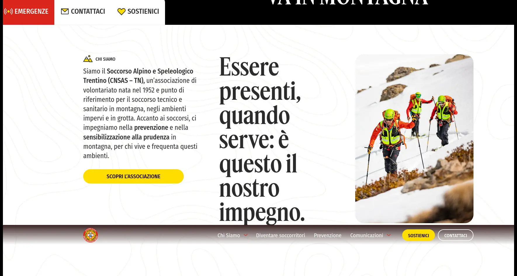Nuova veste per il sito Web del Soccorso alpino e speleologico trentino