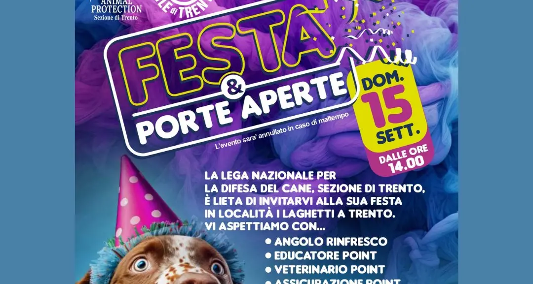 Porte aperte domenica al canile di Trento: sfilata di animali e giochi per i bambini