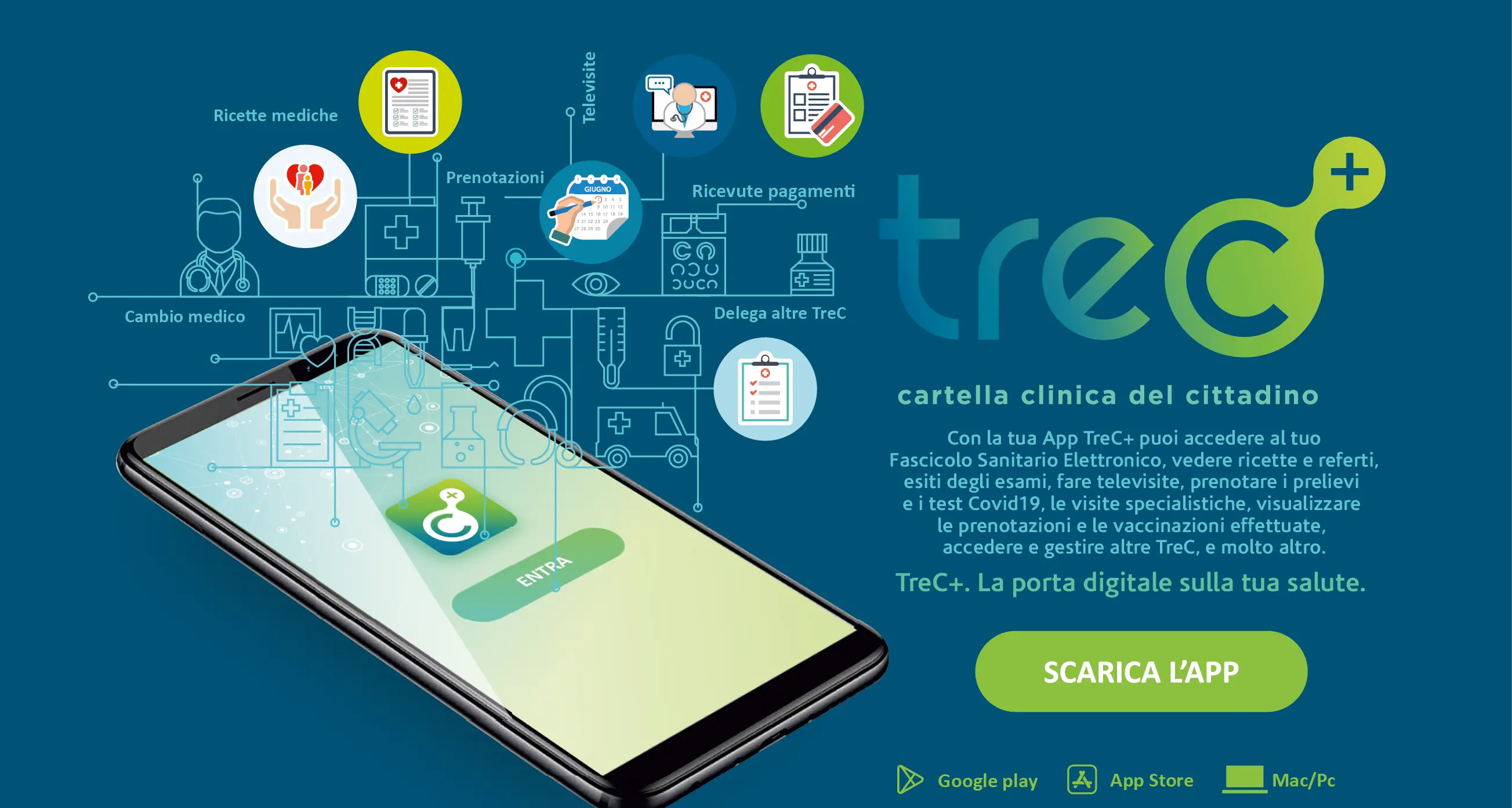 Salute, TreC+ ampliati portale e app: ecco le nuove funzionalità