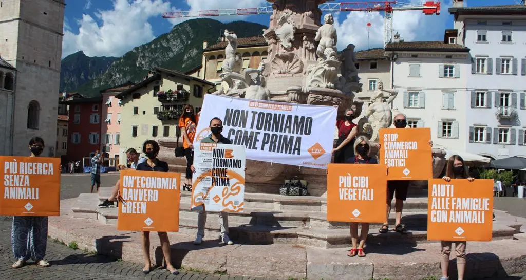 “Non torniamo come prima”: flash mob della Lav in piazza Duomo
