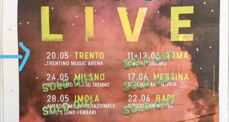 Tour di Vasco: tutte le date sold out. Trenne Trento