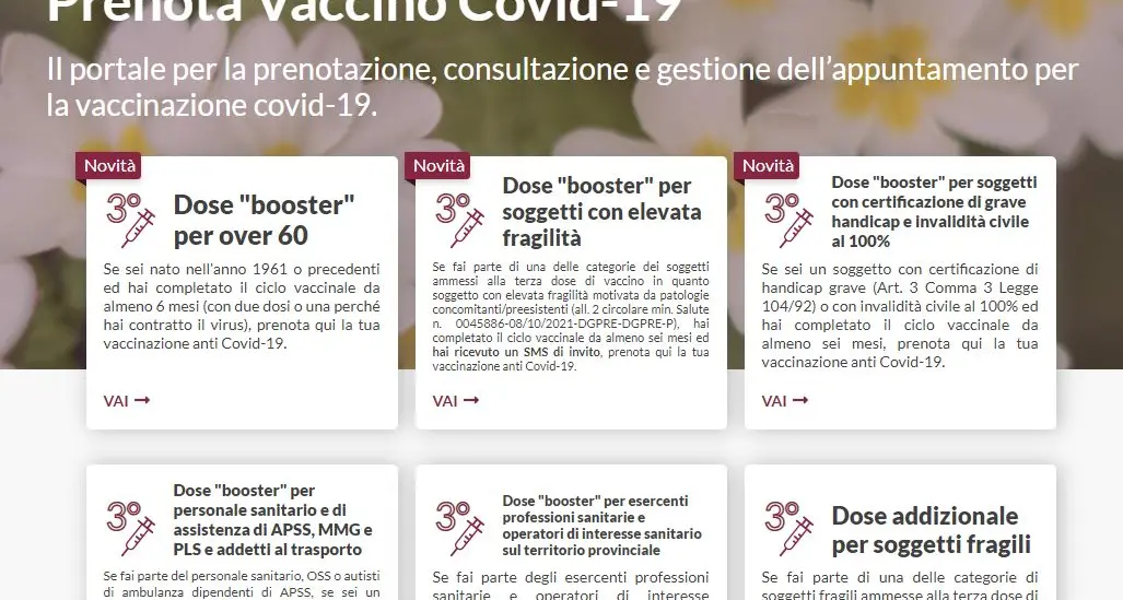 Terza dose in Trentino, da domani alle 18 potranno prenotare il vaccino tutti gli over 40