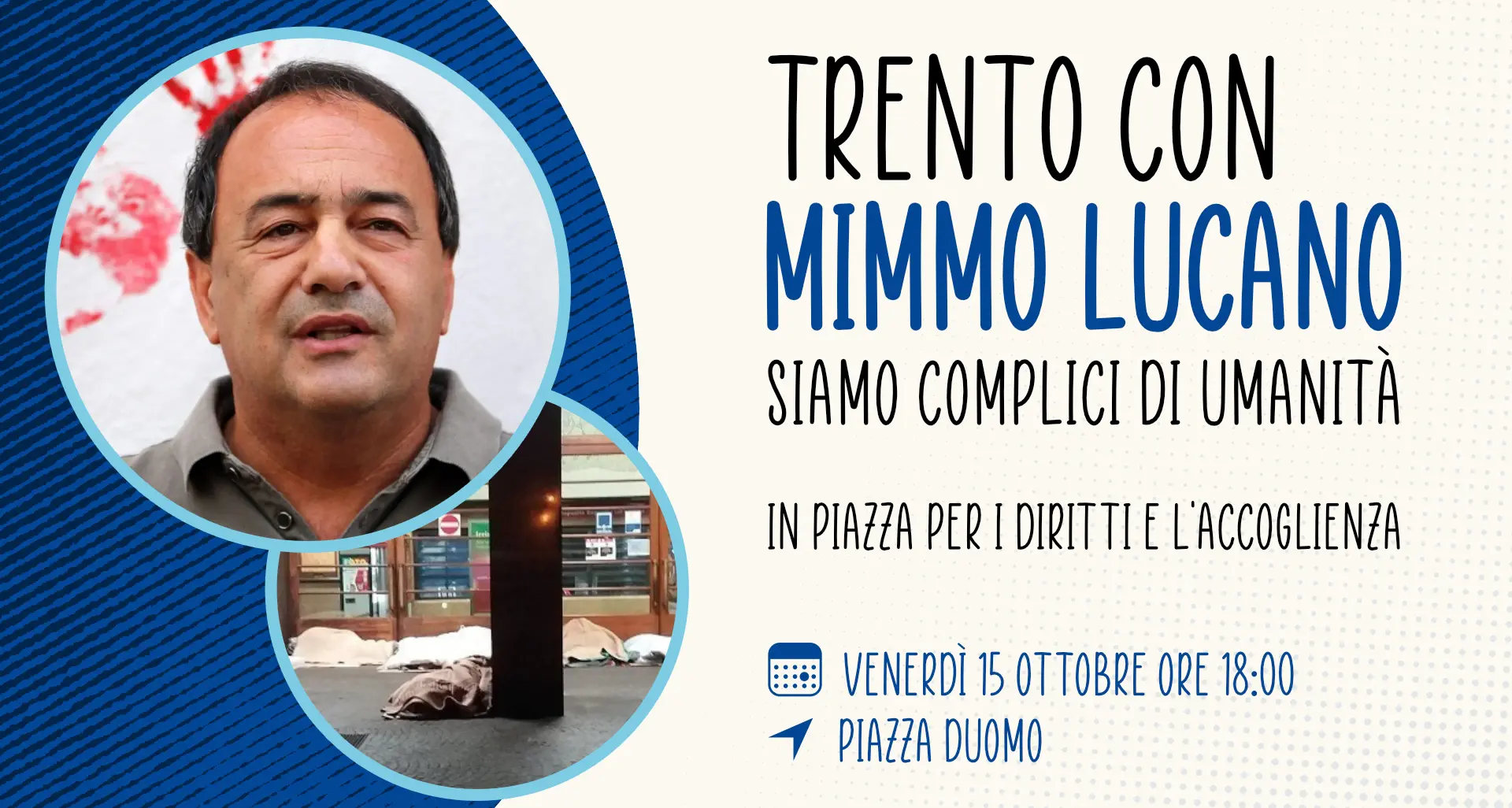 “Trento con Mimmo Lucano”: venerdì la manifestazione a Trento