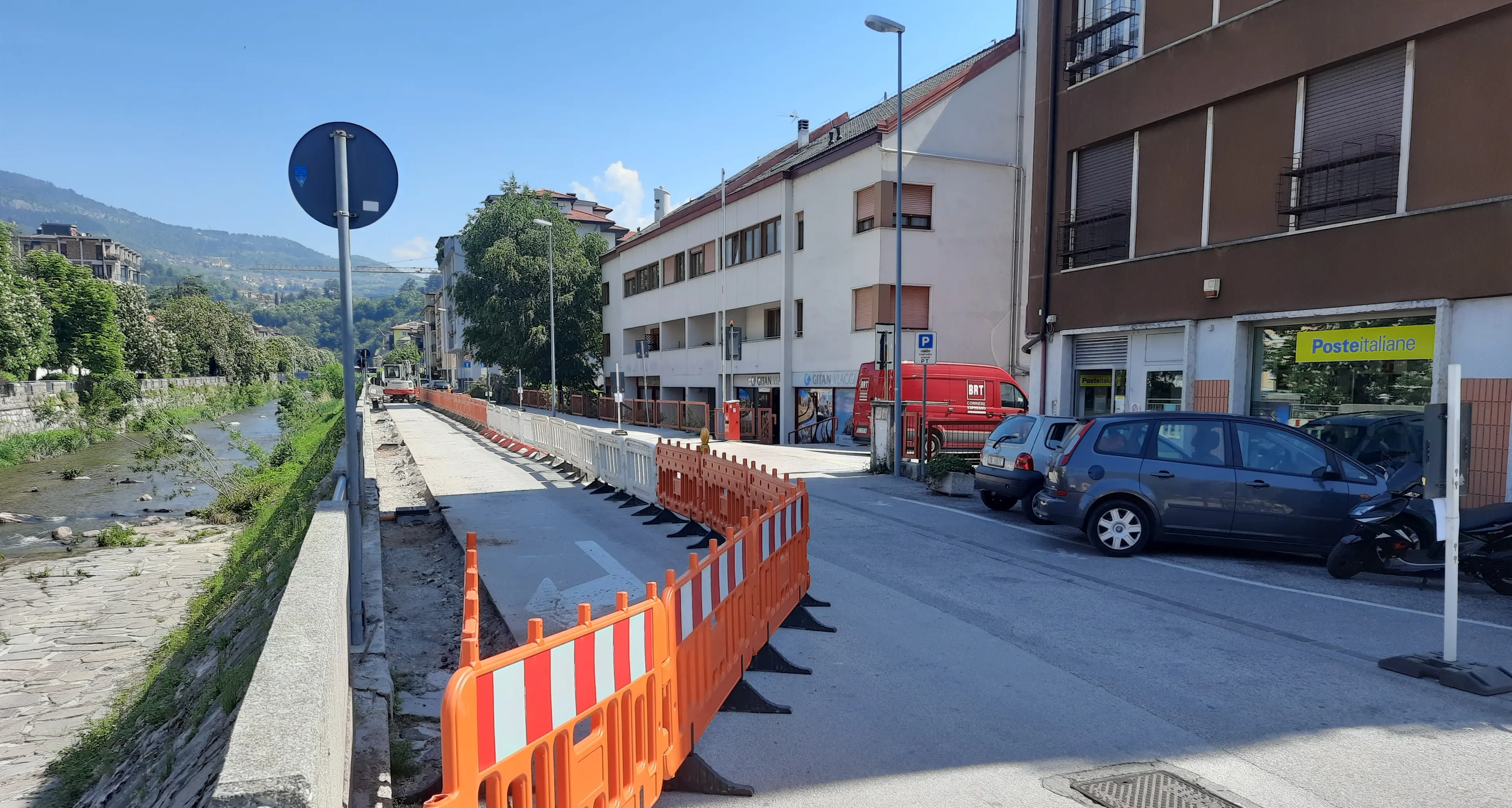 Iniziati i lavori della ciclabile lungo Fersina in viale Bolognini
