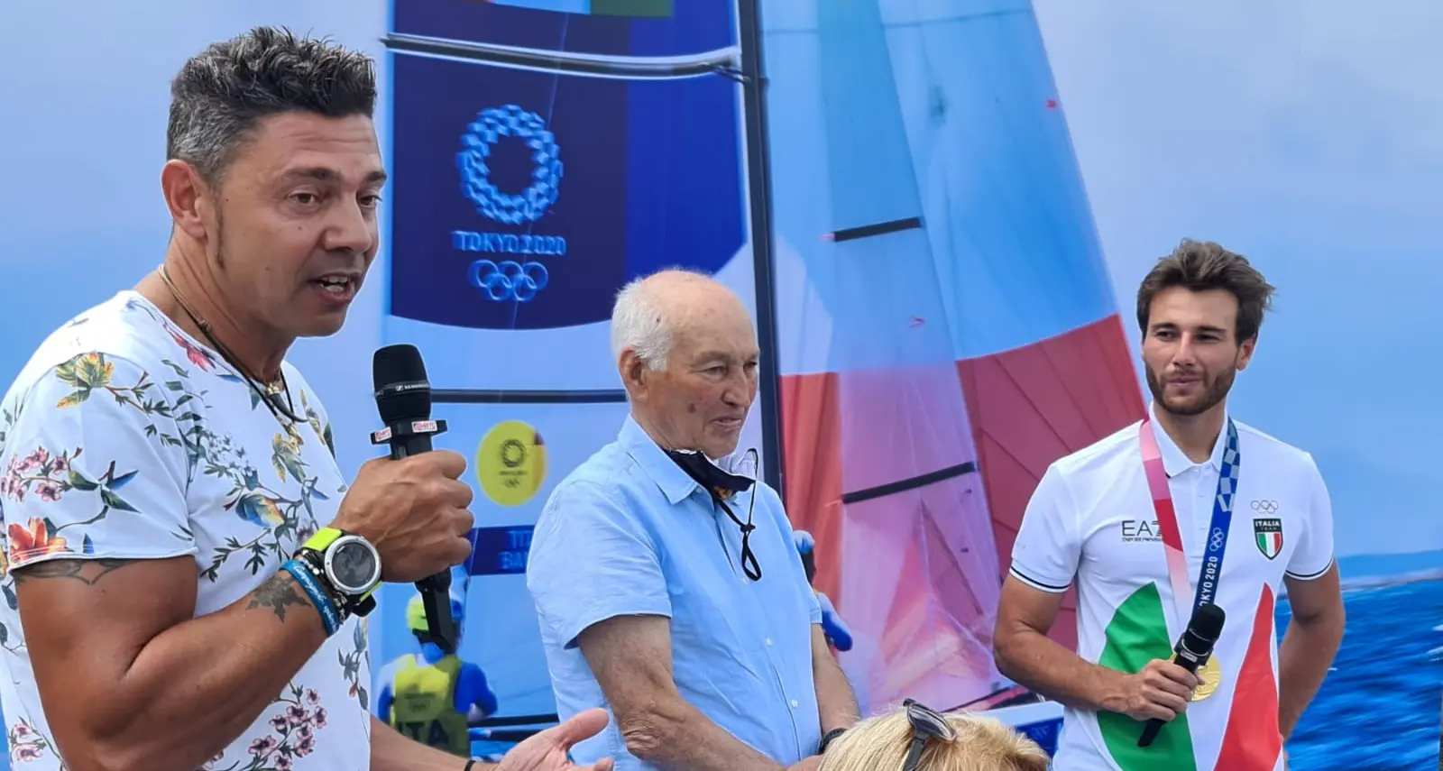 Anche gli olimpionici trentini festeggiano la medaglia d’oro Ruggero Tita