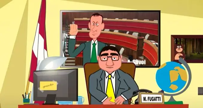 Tornano le “news” del Fugatti cartone animato: “Bimbi di nidi, asili ed elementari nella gabbia degli orsi di Gocciadoro”. Poi il governatore zittisce Savoi
