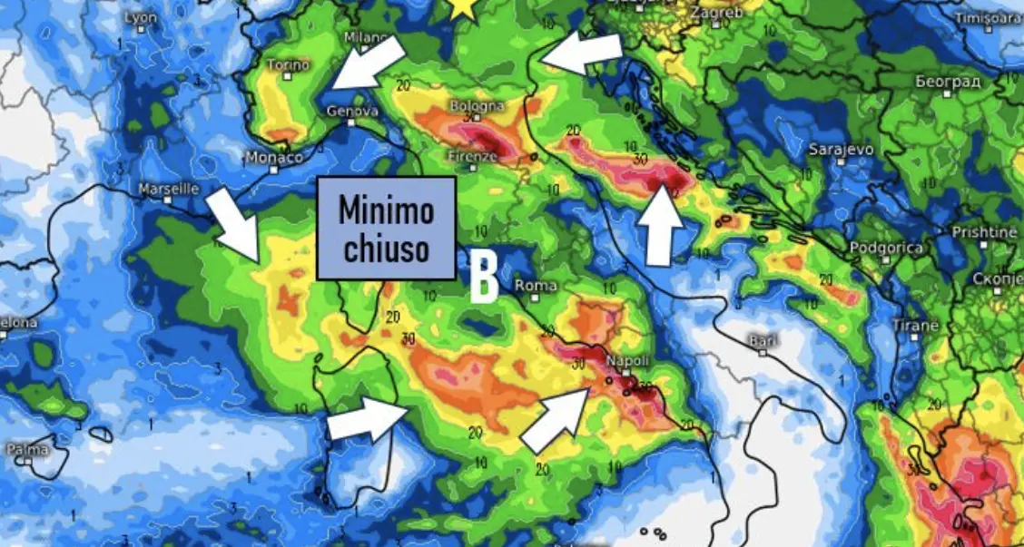 Meteo di Natale, pioggia in valle e neve oltre i 1.000 metri: le previsioni